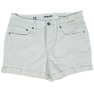 J. Crew Mid-rise denim short in‎ white 28 NWT